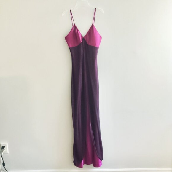 Le Chateau Pink and Purple Split Slip Maxi Dress Size XL - Picture 1 of 7
